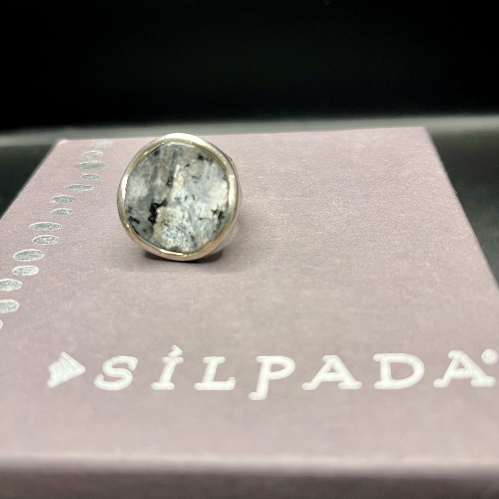Silpada Silver and Black Contemporary Ring